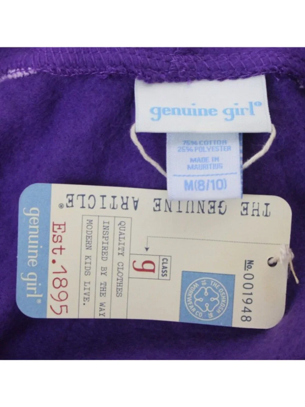 Y2K Oshkosh 2pc Outfit sz M 8-10 Purple Track Suit Hoodie Sweatpants Sporty NEW